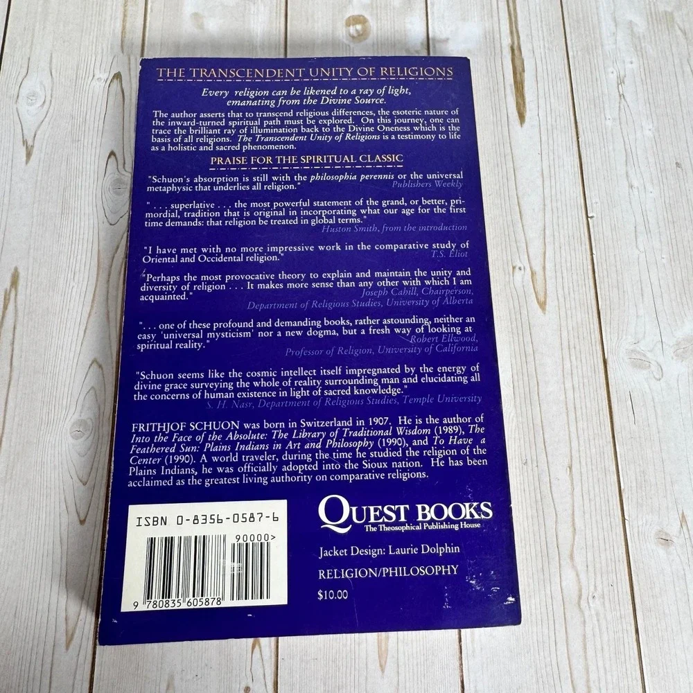 Transcendent Unity of Religions Schuon 1993 2nd Quest Edition Philosophy Quest